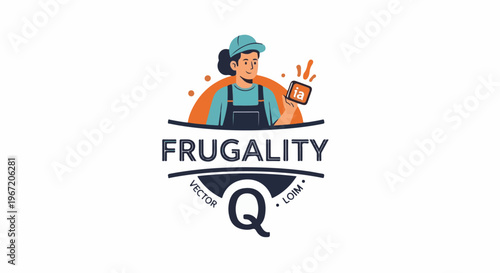 Friendly worker holds a tablet with an 'ia' logo, representing a concept