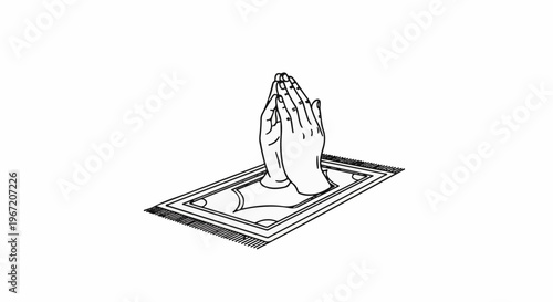 Praying hands on a rug