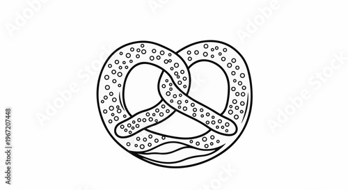 Stylized illustration of a pretzel with small circles on its surface