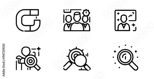 Business icons set: A cohesive collection of business-related icons that perfectly complements and enriches presentations, websites, and promotional materials.