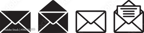 Mail icon set. email icon vector. E-mail icon. Envelope illustration