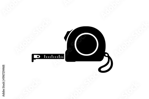 Silhouette of tape measure with extended ruler