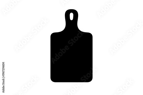Black silhouette of a rectangular cutting board on white background