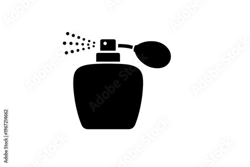 Classic perfume bottle silhouette with spray atomizer