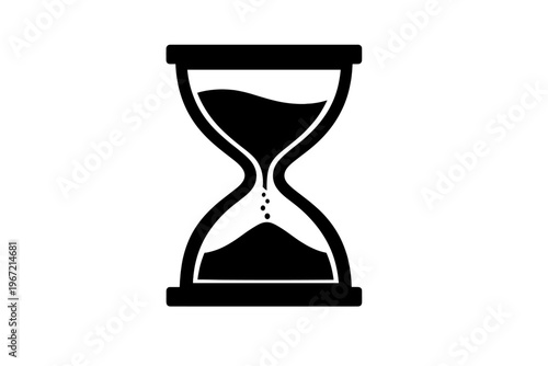 Black silhouette hourglass icon representing time and patience
