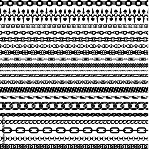 set of black and white lace borders and frames vector illustration
