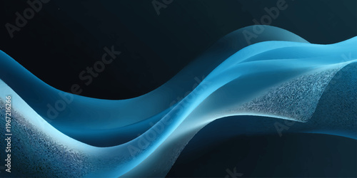 A flowing blue abstract background features a smooth digital wave design with a dark fractal texture and light energy lines for a modern motion wallpaper