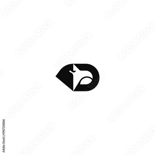 Eagle bird and D letter, negative space, logo idea.