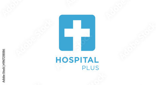 Blue square with white medical cross icon, representing healthcare, hospital, clinic, first aid, and medical services concept.