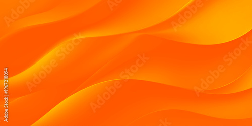 An abstract orange and yellow vector background features a gradient design with gold wave lines and fire-like curves for a modern wallpaper texture