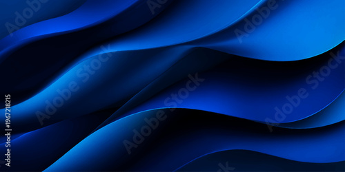 A smooth blue abstract wave background with flowing silk texture and soft light creates a professional satin fabric design for a modern wallpaper backdrop