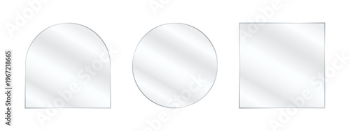 Mirror glass window panel with crystal clear surface and glossy reflections across a bright digital display.