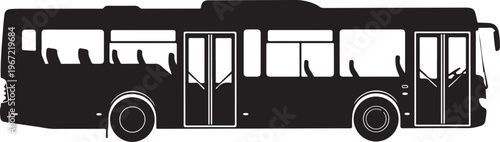 Black silhouette of a city bus vehicle