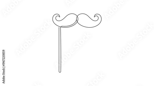 Whimsical mustache on a stick, perfect for playful moments and costume parties, a fun accessory for celebrations