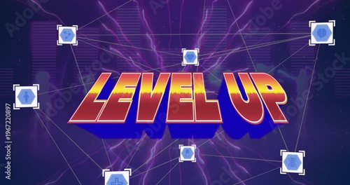 Start text and futuristic background