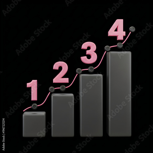 Infographic, business growth, statistics, chart, graph, step, progress concept
