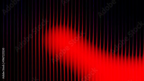 Abstract red vertical lines on black background, glowing neon light streaks, futuristic digital wave pattern, cinematic motion blur texture