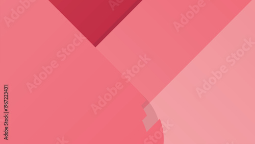 Red and pink geometric shapes overlapping abstract background