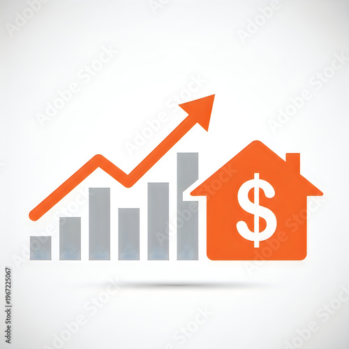 Real estate growth, financial increase, housing market, investment graph