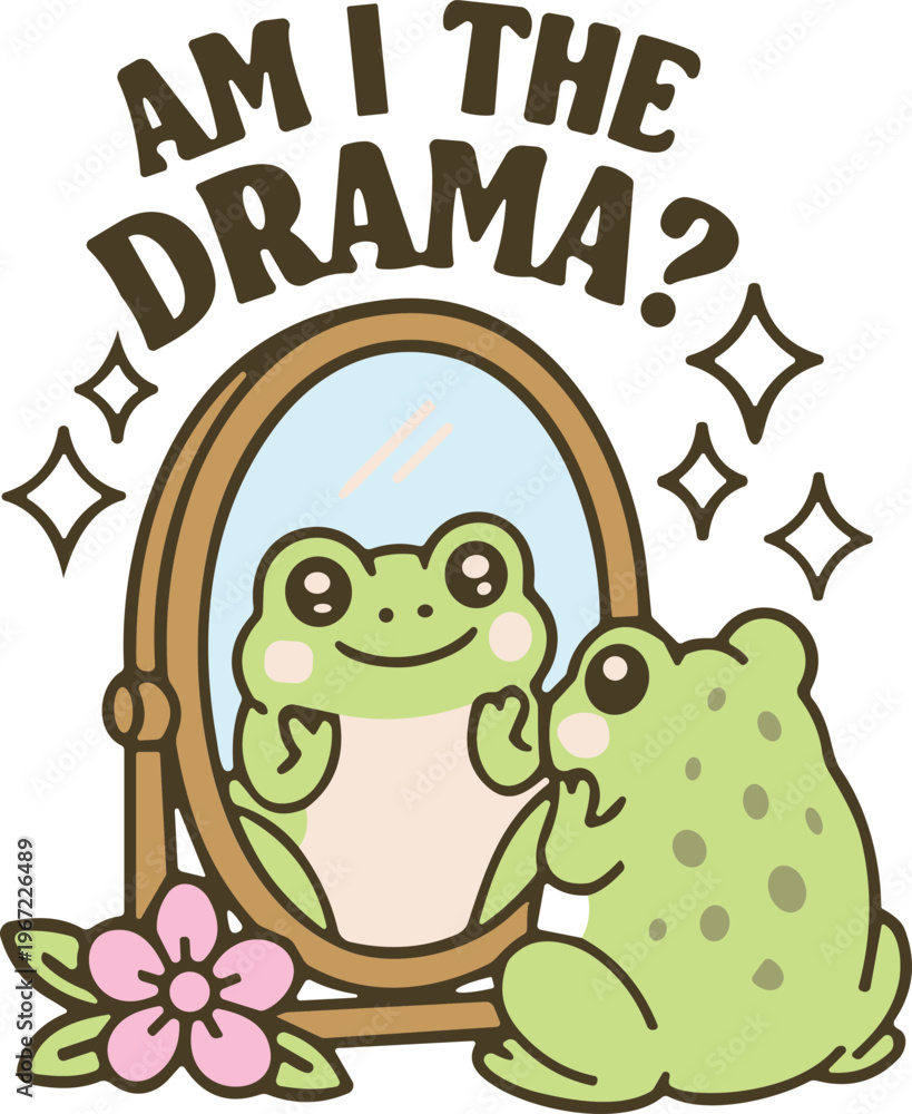 Fototapeta premium Am I The Drama Svg, Cute Frog svg
