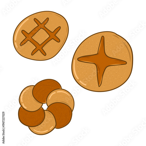 Hand drawn bread, bread icon in doodle style
