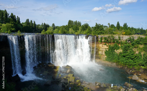 Waterfalls of the river Laja near the city Los Angeles, Saltos del Laja, Bio-Bio region, Chile