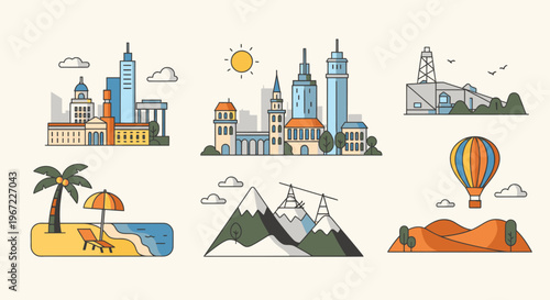 Travel Landmarks and Landscapes Collection.