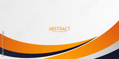 Abstract orange and white geometric background with curved shapes, modern corporate design and clean minimal layout
