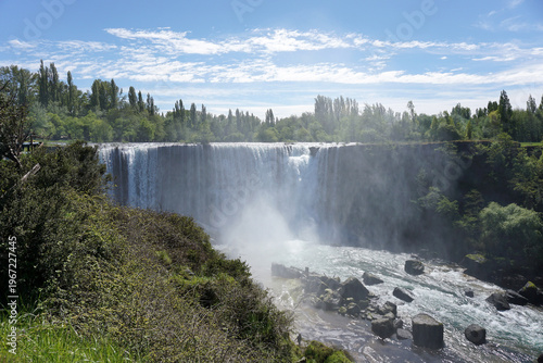 Saltos del Laja, horseshoe-shaped waterfalls near the city Los Angeles, Bio-Bio region, Chile