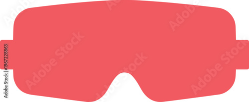 Red sleep mask vector icon, simple eye cover graphic, essential travel accessory, relaxation and comfort symbol, flat design element for web and print