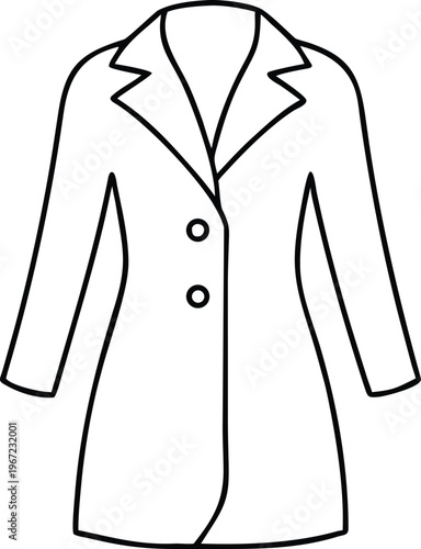 Elegant long sleeve coat with button closure for formal business attire