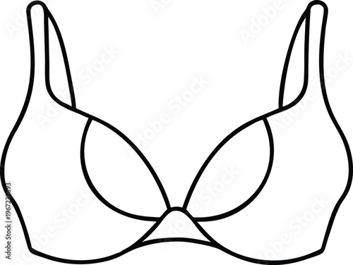 Detailed Line Drawing of a Modern Womens Lingerie Bra Providing Excellent Shape and Support
