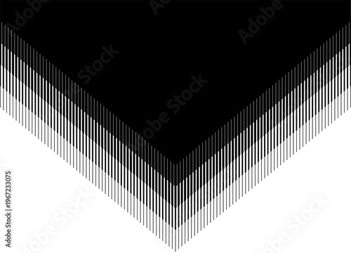 Smooth transition from black to white. Vector strict arrow. Pattern with stripes. Design element. Modern vector background for covers, labels, advertising, packaging, print layouts, promotion. Pointer