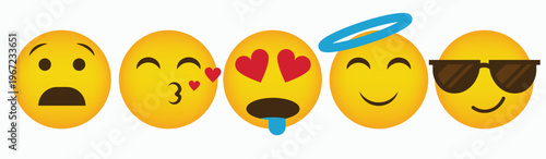 Emoji surfboards a collection of expressive faces riding the waves