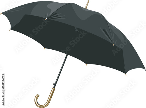 Black vector family tree silhouette and classic open black umbrella representing multi-generational family heritage, insurance, comprehensive protection and security.