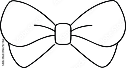 Elegant black line representation of a folded bow tie for sophisticated branding