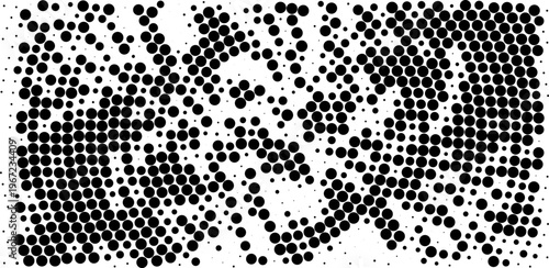 Halftone dots pattern forming a halftone effect
