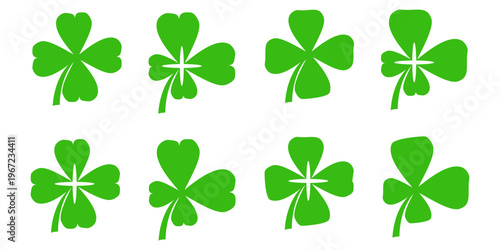 Clover leaf illustration in flat style. Clover leaf vector design symbolizes trust, hope, love, and good luck.	
