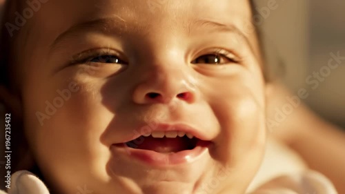 Adorable Babys First Smiles A Heartwarming Moment Captured on Camera.