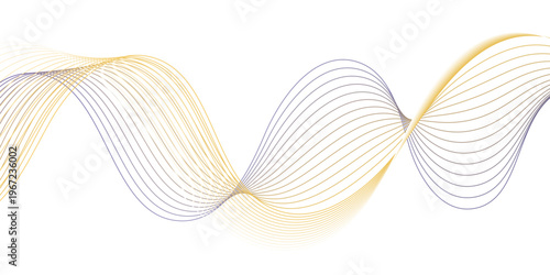 Futuristic abstract wave lines with gradient soundwave and flowing data motion, clean technology background for AI, digital network, communication systems and modern interface design