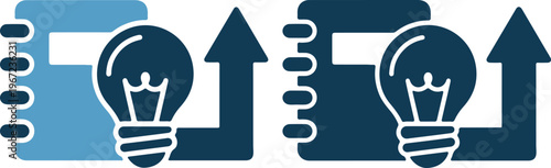 Innovative business growth concept with light bulbs and arrows