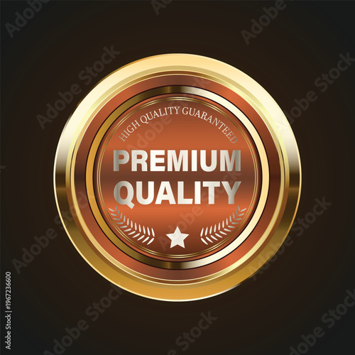 Golden premium quality seal a symbol of excellence and superior standards