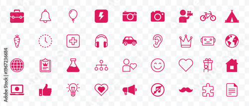 Modern Universal Icons Set Vector. Diverse Flat UI UX Symbols for Web, Mobile App and Business Design