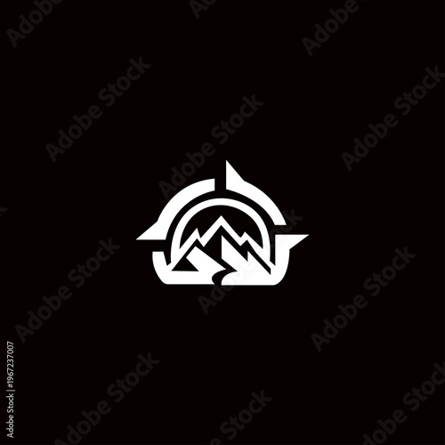 Mountain shape creative vector logo design