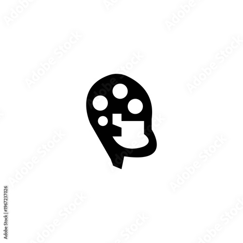 Black and white unique  vector logo design