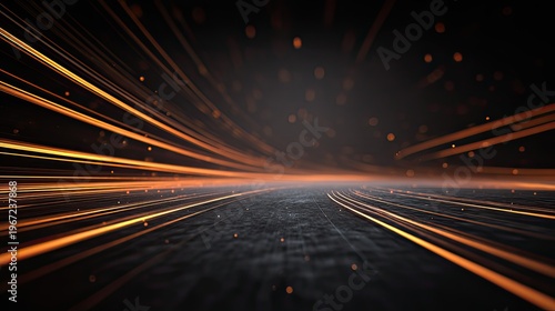 abstract orange light trails on dark background