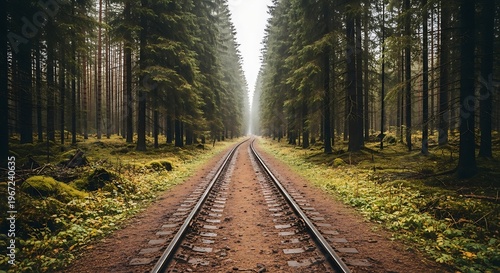 Railway Tracks Through Forest - A Journeys Path.