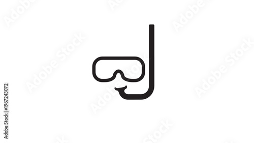 Goggles snorkel icon with simple black outline, representing diving and water activities for travel and leisure.