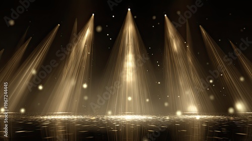 gold stage lights shining bright