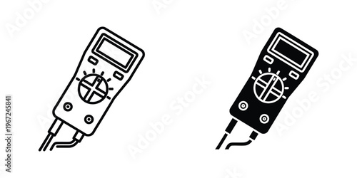 Two different types of multimeter tools depicted in black and white illustration